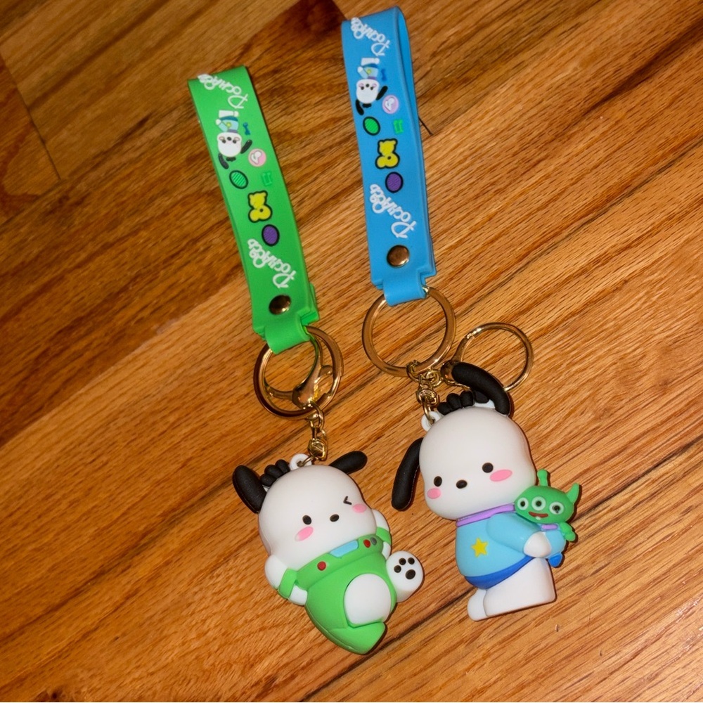 Sanrio Green and Blue Pochacco Silicone Key Holders